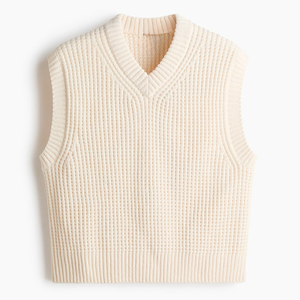 Chaleco de punto <span class=keywords><strong>sin</strong></span> mangas para <span class=keywords><strong>hombre</strong></span> con cuello en V, diseño jacquard hueco, color liso - Product Image 1