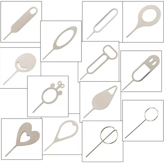 Low Cost Give-away Phone Sim Card Key Tray Pin Removal Tool Ejecting Needle Opener Stainless Steel Ejector Pin for Tablets