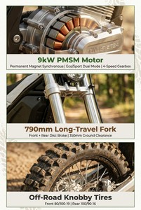 Vélo électrique tout-terrain à transmission par chaîne ET 2024 économique, vitesse maximale de 110 km/h, frein à disque double, adapté aux chemins accidentés et aux voyages en milieu agricole - Product Image 5