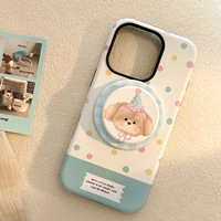 Coque de téléphone portable populaire 2026 à pois, mignonne et protectrice avec support magnétique pour iPhone 15 16 17 Pro Max