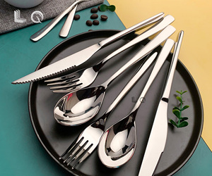 Ensemble de couverts <span class=keywords><strong>en</strong></span> acier inoxydable poli miroir style tendance avec cuillère, fourchette et <span class=keywords><strong>couteau</strong></span> pour cadeaux d'affaires - Product Image 6