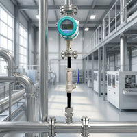 Industrial Thermal Mass Gas Flow Meter RS485 4-20mA Output Compressed air Oxygen Nitrogen Pipeline Monitoring Energy Management