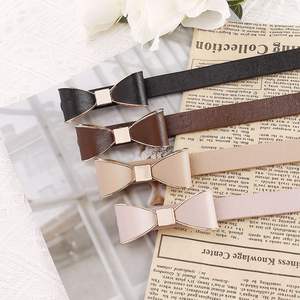 Cinturón de cuero PU con lazo para mujer, hebilla fina de aleación, color caramelo, para vestido, accesorio de moda de verano - Product Image 1