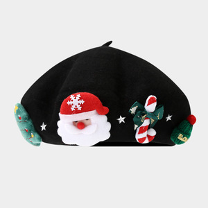 Boina de lana cálida personalizada <span class=keywords><strong>para</strong></span> mujer, estilo coreano, diseño de lazo, <span class=keywords><strong>gorro</strong></span> de <span class=keywords><strong>pintor</strong></span> informal, <span class=keywords><strong>gorro</strong></span> de invierno de lana. - Product Image 5