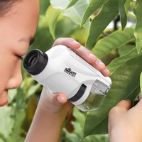 Science Discovery Adventure Kids Portable HD Optical Microscope, Handheld Mini Educational Gear for Primary Secondary Students