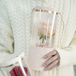 Hoa JAYWOOD Sang Trọng Màu Hồng Xô Quà Tặng Hoa Khô Xô Nhựa Cầm Tay Bó Hoa Hộp Cửa Sổ Đóng Gói - Product Image 4