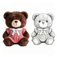 Ours en peluche doux en gros, jouet en peluche mignon, poupée ours à habiller, animal de dessin animé pour cadeau, ours en peluche personnalisé