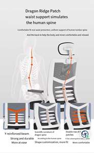 Sedia da Ufficio Ergonomica e Confortevole in Tessuto dal Design Contemporaneo per Casa Studio Sala Riunioni Dormitorio e Gaming al Computer - Product Image 3