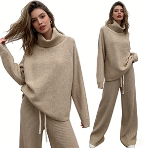 Set di Maglioni da <span class=keywords><strong>Donna</strong></span> e Abito Musulmano Invernale <span class=keywords><strong>Oversize</strong></span> Personalizzato a Tinta Unita Casual da Produttori di Abbigliamento - Product Image 2