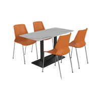 Tables et chaises de restaurant modernes et durables en fer forgé, très demandées pour hôtels, écoles et cafétérias