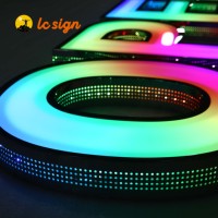 RGB LED Kanallı Açık Harfli Özel Logo Tabelası Tam Renkli Programlanabilir Akrilik Işıklı Harfler Dış Mekan İşletme Tabelası