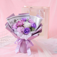 Bouquet de 9 roses artificielles en savon, vente en gros, cadeau créatif pour la Saint-Valentin