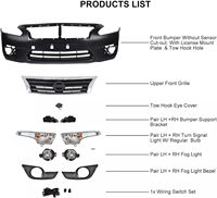 Topzonauto 5310106421 TO1000409 52535-06190 Nuevo Kit de Rejilla de Parachoques Delantero de Plástico para Altima Sedan 2013/2014/2015