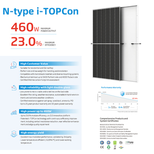 แผงเซลล์แสงอาทิตย์460W โมโนคริสตัลไลน์แก้วคู่144เซลล์สำหรับ Topcon Trina - Product Image 2