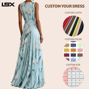 Fabricante de Ropa con Logotipo Personalizado, Vestidos Casuales Estampados, Vestido Largo Floral de Moda para Mujer, Vestido de Novia - Product Image 3