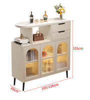 Meuble de séparation de style crème pour salon, armoire à vin, meuble d'appoint de salle à manger, table d'appoint de canapé