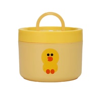 Boîte à lunch isotherme en plastique, motif dessin animé, ronde, 1-3L, étanche, écologique, compatible micro-ondes, chauffante à l'eau, pour enfants