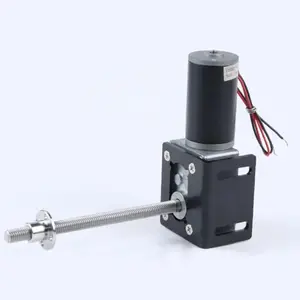 24V Metal Worm DC Gear Motor 116mm Long Shaft M8 Thread CW CCW Motor with Bracket 5840-31ZY