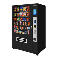 Máquina Expendedora Automática Inteligente 24H, Comercial, Digital, Combinada para Snacks y Bebidas, Elegante, Negra