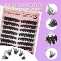 Extensions de cils gauche et droite effet œil de chat/renard, bouquets individuels 3D, aspect naturel, extensions de cils segmentées DIY