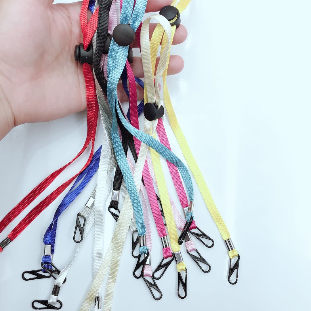 Free sample Neck Strap Adjustable Beaded Length double Clips Lanyard for Face Masking Glasses lanyard Neck Strap Lanyard