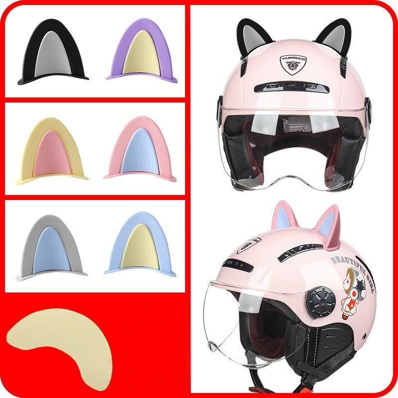 Motorcycle Cat Ears Decorated Helmets for Fun Safety