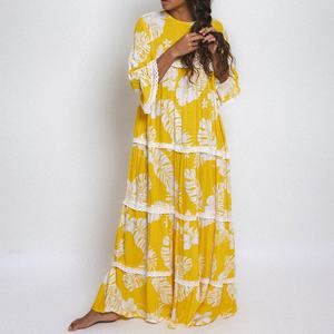 Vestido de Mujer al por Mayor de Fábrica, Vestido Hawaiano Transpirable y Agradable al Tacto, Vestido Maxi de Rayón Hecho a Medida - Product Image 5