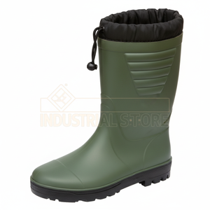 รองเท้าบูทเดินป่าแบบหุ้มข้อ พื้นรองรับแรงกระแทก PVC สีเขียว สำหรับกิจกรรมกลางแจ้ง - Product Image 1