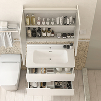 Lavabo de salle de bain suspendu au Design tendance, étagères multifonctions, mobilier mural pour gagner de l'espace