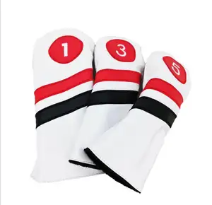 Golf-Kopfbedeckungen weiß rot und schwarz Kunstleder Stil 1 3 5 Fahrer- und Fahrwegkopfbedeckungen passen 460-Cic-Fahrer