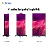 CJ pliable GOB P1.8 P2.5 Ultra mince Double côtés intérieur Led affiche écran affichage numérique bannière Portable vidéo mur pour magasin