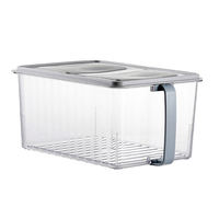 Boîtes de rangement alimentaire en plastique transparent empilables pour réfrigérateur, organiseur de réfrigérateur avec couvercle