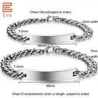 Bracelet de couple gravable, bijoux tendance, bracelets d'amitié faits à la main en acier inoxydable, bracelet de couple personnalisé