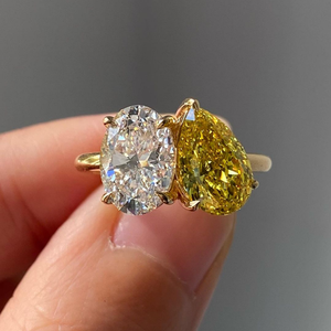 Meilleure qualité 4.10 carats ovale taille poire Moissanite bague en diamant or 18 carats bijoux de mariage Style classique pour les fêtes en gros - Product Image 1