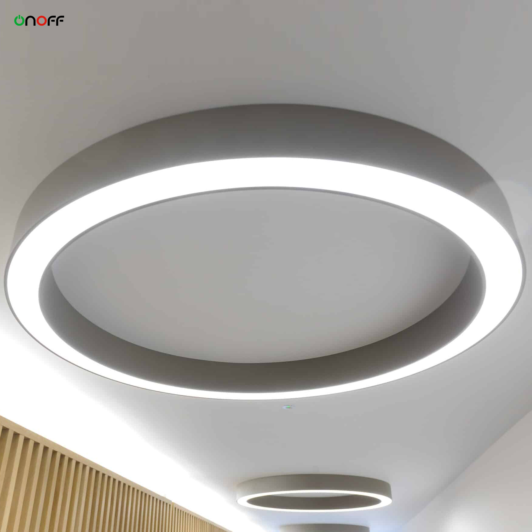 Modern Led Circle Ring Ceiling Lamp Aluminum Circular Linear Pendant Light for Office Hotel
