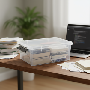 SmartStore Classic 31 Storage Box 6 Pack Paper Media Container Transparent <b>Lid</b> With Handle - Product Image 3