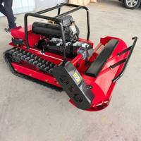 Robot tondeuse à gazon télécommandé tout-terrain à chenilles, à moteur essence, à braquage zéro, pour l'agriculture, les vergers et les jardins, avec boîte de vitesses pour la coupe de l'herbe