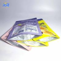 Sachet d'emballage alimentaire composite en Mylar, personnalisé, imprimé, avec pelliculage brillant, en plastique, à fond plat, pour gelée, chips de pommes de terre, sucre