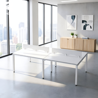 Bureau de travail modulaire ergonomique et durable pour 4 personnes, 240x120x75cm, avec cloison, bureau informatique