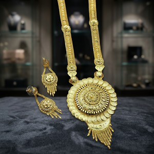 Wholesale 14K 18K 24K Micro Gold Filled Forming <b>Long</b> <b>Necklaces</b>, Fashion Jewelry Set, Brass Gold Plated Floral Design Jewelry Set - Product Image 2