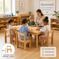 Chaise pour enfants en bois de hêtre Chuangjin, hauteur d'assise 29 cm, dossier haut, sièges Montessori pour garderie, école, vente en gros