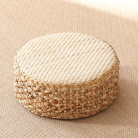 Table basse en rotin tressé artisanal YeeyaHome, structure en bois massif, tabouret tatami, table de sol zen japonaise pour balcon