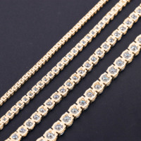 Vente directe d'usine 2mm 925 ruban DEF VVS Moissanite diamant Tennis chaîne lourd glacé bijoux pour femmes fête cadeau Bracelet