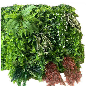 แผ่นผนังหญ้าเทียมสีเขียวทหาร ป้องกันรัง<span class=keywords><strong>สี</strong></span>ยูวี เป็นมิตรกับสิ่งแวดล้อม ทนไฟ ขนาด 40 ซม. สำหรับตกแต่งสวน - Product Image 4