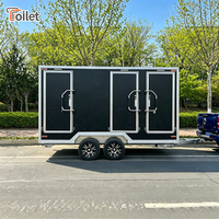 Remorque de toilettes mobiles de luxe portable avec aménagement personnalisé et frein à essieu unique pour mariages, festivals, vente en gros, OEM