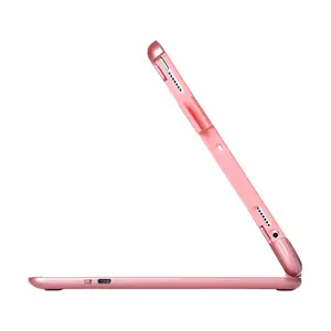 Tempat Keyboard Lipat Gigi Biru Berputar 360 Derajat Tempat Pensil Casing PC Keras Keyboard Gigi Biru Mini untuk iPad Pro 9.7