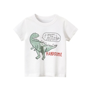 T-shirt d'été confortable pour garçons avec imprimé dinosaure tendance, vêtements pour enfants - Product Image 2