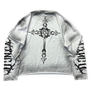 MAKITAPE T-shirt à manches longues surdimensionné personnalisé pour hommes Haut à manches longues - Product Image 2