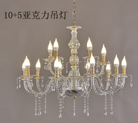 Lustre de mariage élégant et moderne en acrylique, luminaire suspendu LED à alimentation CA, écologique et durable pour scène de mariage