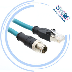 X-Gecodeerde M12 Naar Rj45 Kabel 8p8c Cat6a Ethernet <span class=keywords><strong>2</strong></span>*4 * 26awg 8 Pins Connector Kabel Assemblage Voor Industriële - Product Image 5